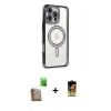 MARSİLYAN™- iPhone 16 Pro Kılıf Zirve Doku Prime - Siyah Buffer Cam Ekran Koruyucu + Raze Metal Kamera Lens - CLTM