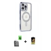 MARSİLYAN™- iPhone 16 Pro Kılıf Zirve Doku Prime - Siyah Buffer Cam Ekran Koruyucu + Raze Metal Kamera Lens - SH