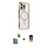 MARSİLYAN™- iPhone 16 Pro Kılıf Zirve Doku Prime - Siyah Buffer Cam Ekran Koruyucu + Raze Metal Kamera Lens - SH