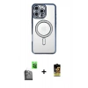 MARSİLYAN™- iPhone 16 Pro Kılıf Zirve Doku Prime - Siyah Buffer Cam Ekran Koruyucu + Raze Metal Kamera Lens - SH