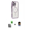MARSİLYAN™- iPhone 16 Pro Kılıf Zirve Doku Prime - Siyah Buffer Hayalet Cam Ekran Koruyucu + Raze Metal Kamera Lens - SH