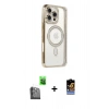 MARSİLYAN™- iPhone 16 Pro Kılıf Zirve Doku Prime - Siyah Buffer Hayalet Cam Ekran Koruyucu + Raze Metal Kamera Lens - SH
