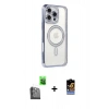 MARSİLYAN™- iPhone 16 Pro Kılıf Zirve Doku Prime - Siyah Buffer Hayalet Cam Ekran Koruyucu + Raze Metal Kamera Lens - SH
