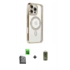 MARSİLYAN™- iPhone 16 Pro Kılıf Zirve Doku Prime - Siyah Joko Magic 5D Hayalet Cam + Raze Metal Kamera Lens - SH