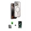 MARSİLYAN™- iPhone 16 Pro Kılıf Zirve Klasik Prime - Siyah 360 Mat Full Body Arka Koruyucu + Raze Metal Kamera Lens - SH