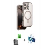 MARSİLYAN™- iPhone 16 Pro Kılıf Zirve Klasik Prime - Siyah 3D Antistatik Cam Ekran Koruyucu + Raze Metal Kamera Lens - SH