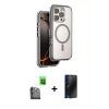 MARSİLYAN™- iPhone 16 Pro Kılıf Zirve Klasik Prime - Siyah 3D Antistatik Hayalet Cam Ekran Koruyucu + Raze Metal Kamera Lens - SH