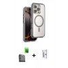 MARSİLYAN™- iPhone 16 Pro Kılıf Zirve Klasik Prime - Siyah Bilvis 0.18mm Plus Cam Ekran Koruyucu + Raze Metal Kamera Lens - SH