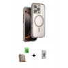 MARSİLYAN™- iPhone 16 Pro Kılıf Zirve Klasik Prime - Siyah Bilvis 3D Cam Ekran Koruyucu + Raze Metal Kamera Lens - CLTM