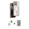 MARSİLYAN™- iPhone 16 Pro Kılıf Zirve Klasik Prime - Siyah Bilvis 3D Mat Cam Ekran Koruyucu + Raze Metal Kamera Lens - BZ