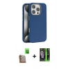 MARSİLYAN™- iPhone 16 Pro Kılıf Zirve Modern Prime - Şeffaf 360 Full Body Arka Koruyucu + Çöl Titanyum Raze Metal Kamera Lens