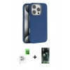 MARSİLYAN™- iPhone 16 Pro Kılıf Zirve Modern Prime - Siyah 360 Mat Full Body Arka Koruyucu + Raze Metal Kamera Lens - BZ