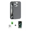 MARSİLYAN™- iPhone 16 Pro Kılıf Zirve Modern Prime - Siyah 360 Mat Full Body Arka Koruyucu + Raze Metal Kamera Lens - BZ