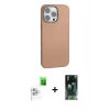 MARSİLYAN™- iPhone 16 Pro Kılıf Zirve Modern Prime - Siyah 360 Mat Full Body Arka Koruyucu + Raze Metal Kamera Lens - BZ