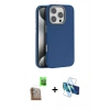MARSİLYAN™- iPhone 16 Pro Kılıf Zirve Modern Prime - Siyah 3D Antistatik Cam Ekran Koruyucu + Raze Metal Kamera Lens - CLTM