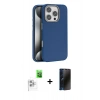 MARSİLYAN™- iPhone 16 Pro Kılıf Zirve Modern Prime - Siyah 3D Antistatik Hayalet Cam Ekran Koruyucu + Raze Metal Kamera Lens - BZ