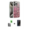 MARSİLYAN™- iPhone 16 Pro Kılıf Zirve Modern Prime - Siyah 3D Antistatik Hayalet Cam Ekran Koruyucu + Raze Metal Kamera Lens - SH