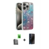 MARSİLYAN™- iPhone 16 Pro Kılıf Zirve Modern Prime - Siyah 3D Antistatik Hayalet Cam Ekran Koruyucu + Raze Metal Kamera Lens - SH