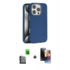 MARSİLYAN™- iPhone 16 Pro Kılıf Zirve Modern Prime - Siyah 3D Antistatik Mat Seramik Nano Ekran Koruyucu + Raze Metal Kamera Lens - SH