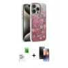MARSİLYAN™- iPhone 16 Pro Kılıf Zirve Modern Prime - Siyah 3D Antistatik Mat Seramik Nano Ekran Koruyucu + Raze Metal Kamera Lens - BZ