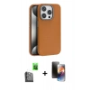MARSİLYAN™- iPhone 16 Pro Kılıf Zirve Modern Prime - Siyah 3D Antistatik Mat Seramik Nano Ekran Koruyucu + Raze Metal Kamera Lens - SH