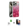 MARSİLYAN™- iPhone 16 Pro Kılıf Zirve Modern Prime - Siyah 3D Antistatik Mat Seramik Nano Ekran Koruyucu + Raze Metal Kamera Lens - BZ