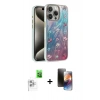 MARSİLYAN™- iPhone 16 Pro Kılıf Zirve Modern Prime - Siyah 3D Antistatik Mat Seramik Nano Ekran Koruyucu + Raze Metal Kamera Lens - BZ