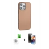 MARSİLYAN™- iPhone 16 Pro Kılıf Zirve Modern Prime - Siyah 3D Antistatik Mat Seramik Nano Ekran Koruyucu + Raze Metal Kamera Lens - BZ