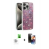 MARSİLYAN™- iPhone 16 Pro Kılıf Zirve Modern Prime - Siyah 3D Antistatik Mat Seramik Nano Ekran Koruyucu + Raze Metal Kamera Lens - BZ
