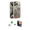 MARSİLYAN™- iPhone 16 Pro Kılıf Zirve Modern Prime - Siyah 3D Antistatik Mat Seramik Nano Ekran Koruyucu + Raze Metal Kamera Lens - BZ