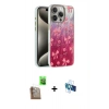 MARSİLYAN™- iPhone 16 Pro Kılıf Zirve Modern Prime - Siyah 3D Antistatik Seramik Nano Ekran Koruyucu + Çöl Titanyum Raze Metal Kamera Lens