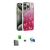 MARSİLYAN™- iPhone 16 Pro Kılıf Zirve Modern Prime - Siyah 3D Antistatik Seramik Nano Ekran Koruyucu + Raze Metal Kamera Lens - SH