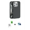 MARSİLYAN™- iPhone 16 Pro Kılıf Zirve Modern Prime - Siyah 3D Antistatik Seramik Nano Ekran Koruyucu + Raze Metal Kamera Lens - BZ