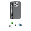 MARSİLYAN™- iPhone 16 Pro Kılıf Zirve Modern Prime - Siyah 3D Antistatik Seramik Nano Ekran Koruyucu + Raze Metal Kamera Lens - BZ
