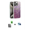 MARSİLYAN™- iPhone 16 Pro Kılıf Zirve Modern Prime - Siyah 3D Antistatik Seramik Nano Ekran Koruyucu + Raze Metal Kamera Lens - SH