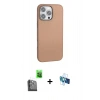 MARSİLYAN™- iPhone 16 Pro Kılıf Zirve Modern Prime - Siyah 3D Antistatik Seramik Nano Ekran Koruyucu + Raze Metal Kamera Lens - SH