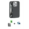 MARSİLYAN™- iPhone 16 Pro Kılıf Zirve Modern Prime - Siyah 3D Antistatik Seramik Nano Ekran Koruyucu + Raze Metal Kamera Lens - SH