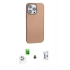 MARSİLYAN™- iPhone 16 Pro Kılıf Zirve Modern Prime - Siyah Bilvis 0.18mm Plus Cam Ekran Koruyucu + Beyaz Raze Metal Kamera Lens
