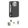 MARSİLYAN™- iPhone 16 Pro Kılıf Zirve Modern Prime - Siyah Bilvis 3D Cam Ekran Koruyucu + Raze Metal Kamera Lens - CLTM