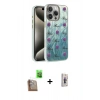 MARSİLYAN™- iPhone 16 Pro Kılıf Zirve Modern Prime - Siyah Bilvis 3D Cam Ekran Koruyucu + Çöl Titanyum Raze Metal Kamera Lens