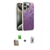 MARSİLYAN™- iPhone 16 Pro Kılıf Zirve Modern Prime - Siyah Bilvis 3D Cam Ekran Koruyucu + Çöl Titanyum Raze Metal Kamera Lens