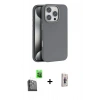 MARSİLYAN™- iPhone 16 Pro Kılıf Zirve Modern Prime - Siyah Bilvis 3D Cam Ekran Koruyucu + Raze Metal Kamera Lens - SH