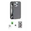 MARSİLYAN™- iPhone 16 Pro Kılıf Zirve Modern Prime - Siyah Bilvis 3D Mat Cam Ekran Koruyucu + Raze Metal Kamera Lens - BZ