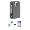 MARSİLYAN™- iPhone 16 Pro Kılıf Zirve Modern Prime - Siyah Bilvis 5in1 3D Magic Cam Ekran Koruyucu + Raze Metal Kamera Lens - BZ