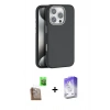 MARSİLYAN™- iPhone 16 Pro Kılıf Zirve Modern Prime - Siyah Bilvis 5in1 3D Magic Cam Ekran Koruyucu + Raze Metal Kamera Lens - CLTM