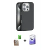 MARSİLYAN™- iPhone 16 Pro Kılıf Zirve Modern Prime - Siyah Bilvis 5in1 5D Magic Hayalet Cam Ekran Koruyucu + Raze Metal Kamera Lens - CLTM