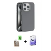 MARSİLYAN™- iPhone 16 Pro Kılıf Zirve Modern Prime - Siyah Bilvis 5in1 5D Magic Hayalet Cam Ekran Koruyucu + Raze Metal Kamera Lens - CLTM