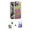 MARSİLYAN™- iPhone 16 Pro Kılıf Zirve Modern Prime - Siyah Bilvis 5in1 5D Magic Hayalet Cam Ekran Koruyucu + Çöl Titanyum Raze Metal Kamera Lens