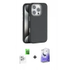 MARSİLYAN™- iPhone 16 Pro Kılıf Zirve Modern Prime - Siyah Bilvis 5in1 5D Magic Hayalet Cam Ekran Koruyucu + Raze Metal Kamera Lens - BZ