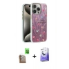 MARSİLYAN™- iPhone 16 Pro Kılıf Zirve Modern Prime - Siyah Bilvis 5in1 5D Magic Hayalet Cam Ekran Koruyucu + Çöl Titanyum Raze Metal Kamera Lens
